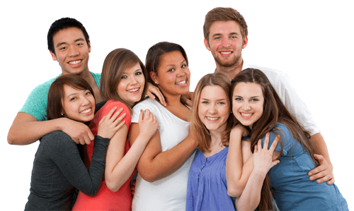 diverse group of teens